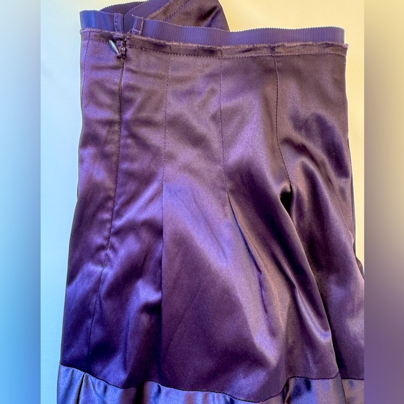 THE LIMITED DEEP PURPLE PLEATED & TIERED SATIN A LINE SKIRT SZ  XS - Picture 4 of 10